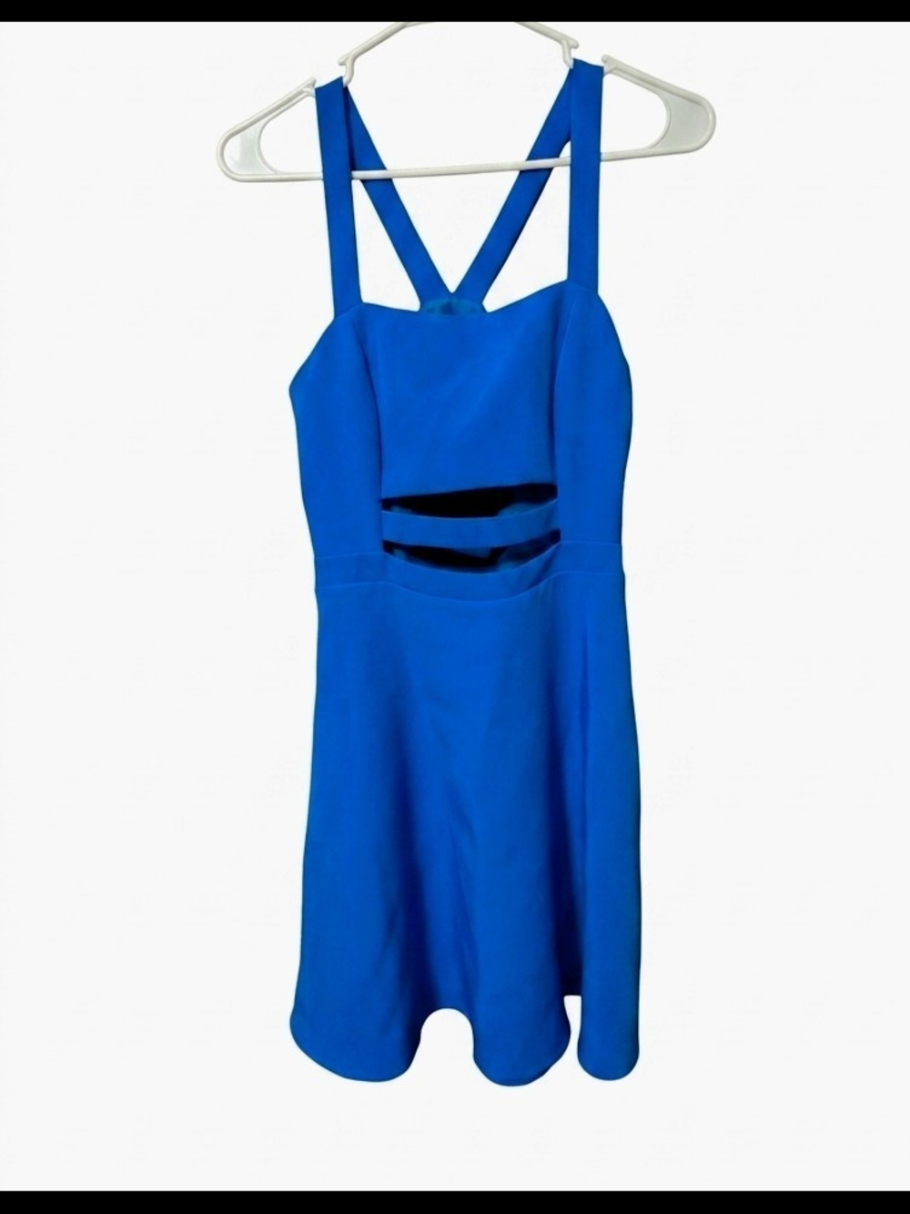 Express Royal Blue Cutout Fit & Flare Mini Dress | Size 4